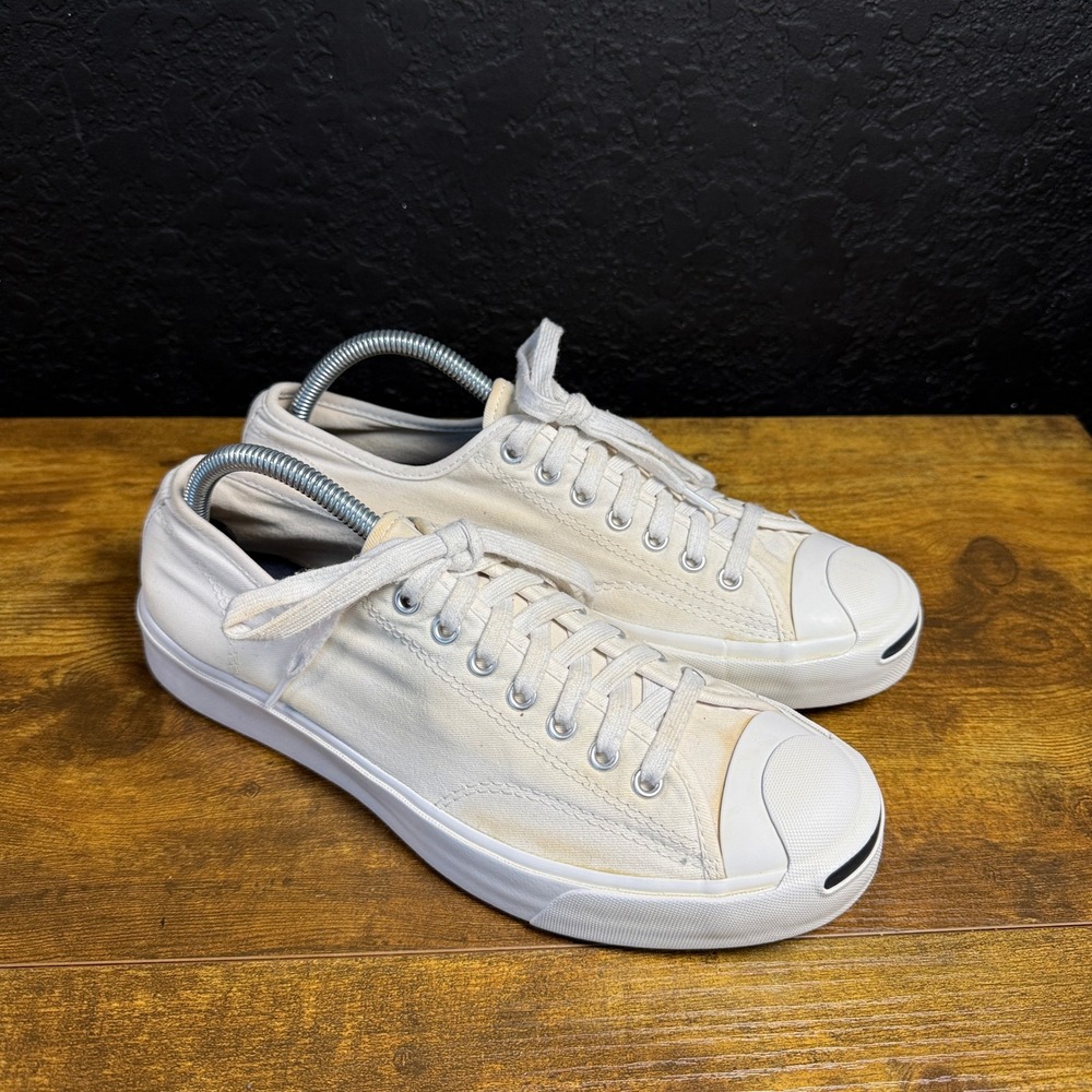 Converse Jack Purcell 164057C White Canvas Low Top Sneakers Mens 8.5 EU 42